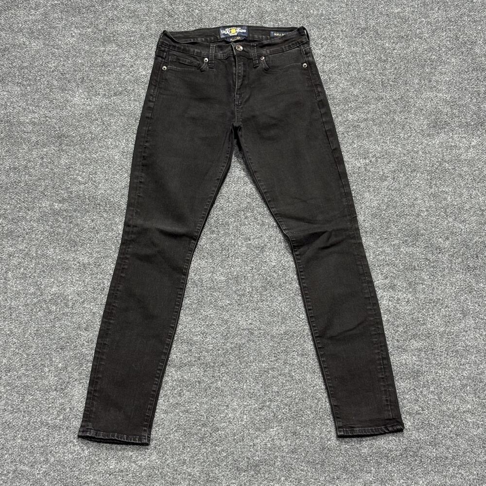 Lucky Brand Jeans Womens 6 28 Black Sofia Skinny Stretch Denim Mid Rise Classic
